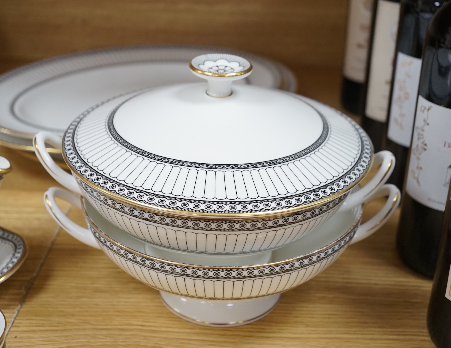 A Wedgwood Colonnade part dinner service to include tureens and oval platters, largest 40cm wide. Condition - good